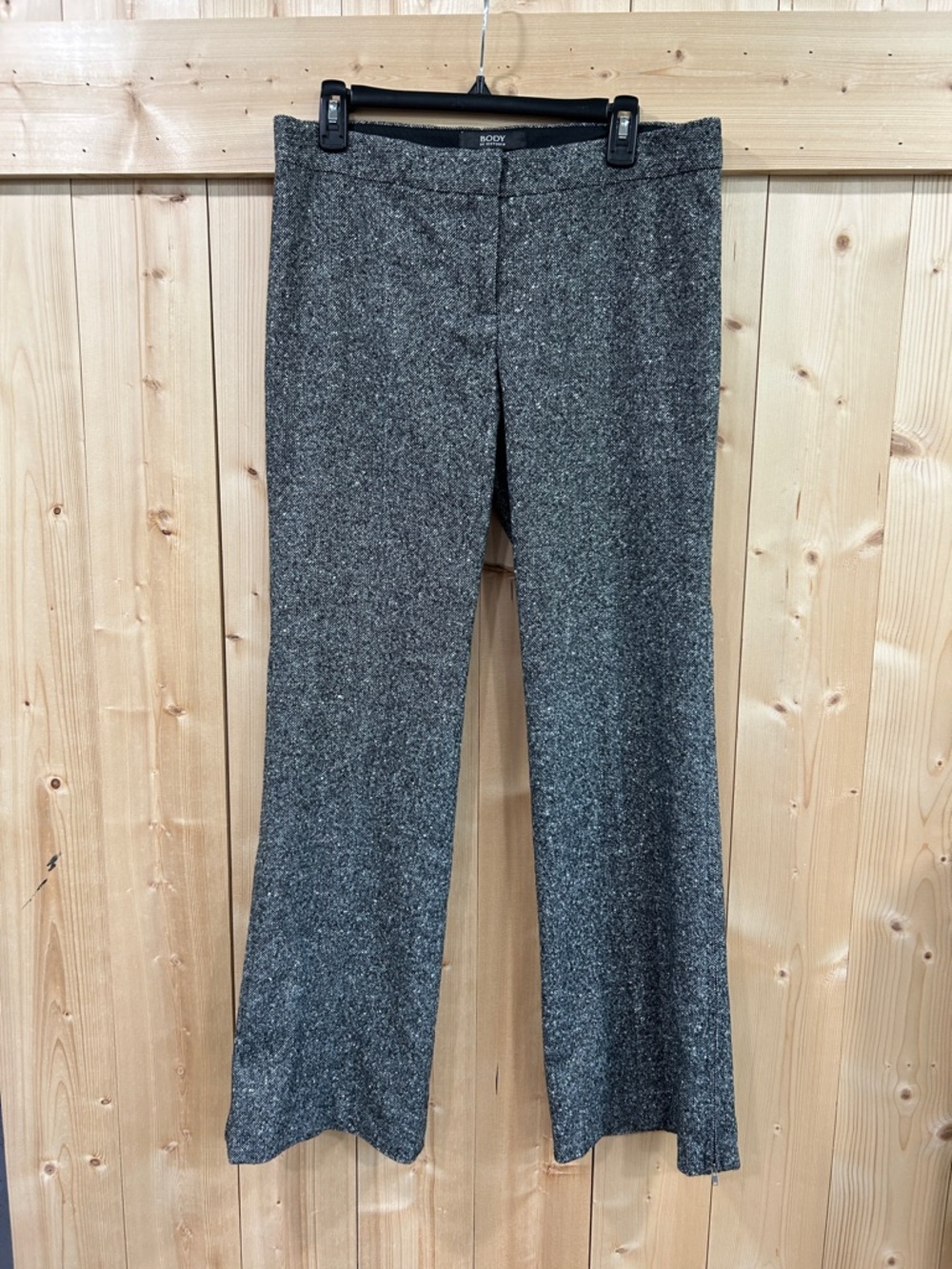 Vintage BODY by Victoria's Secret Christie Fit Gray Tweed Zip Flare Pant Y2K, 12